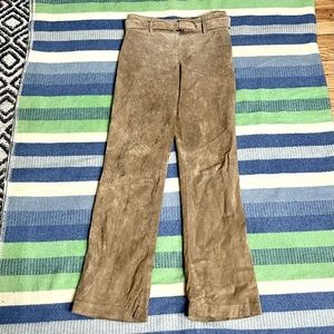 Ann Taylor LOFT Tan Suede Leather Pants Size 4 EUC